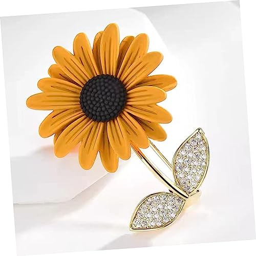 VILLFUL 女性のひまわりブローチ ジャケットクリスタルブローチ